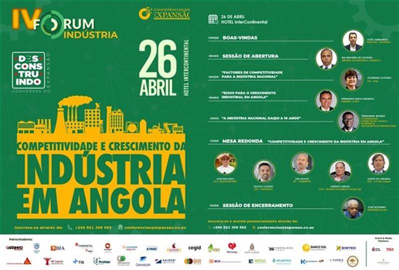 Competitividade e crescimento da indústria em Angola vão ser discutidos hoje no IV fórum indústria do
